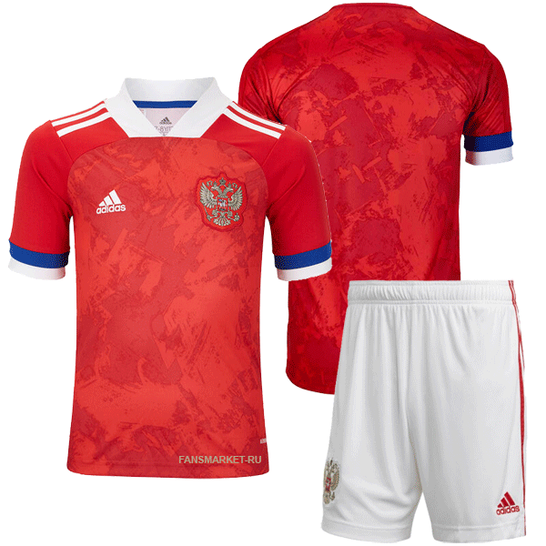 Футбольная форма футболка и шорты сборной России ЕВРО 2020-2021. Russia EURO 2020-2021 home kit (shirt + short).